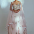 Light Pink Floral Garden Lehenga Set image 0