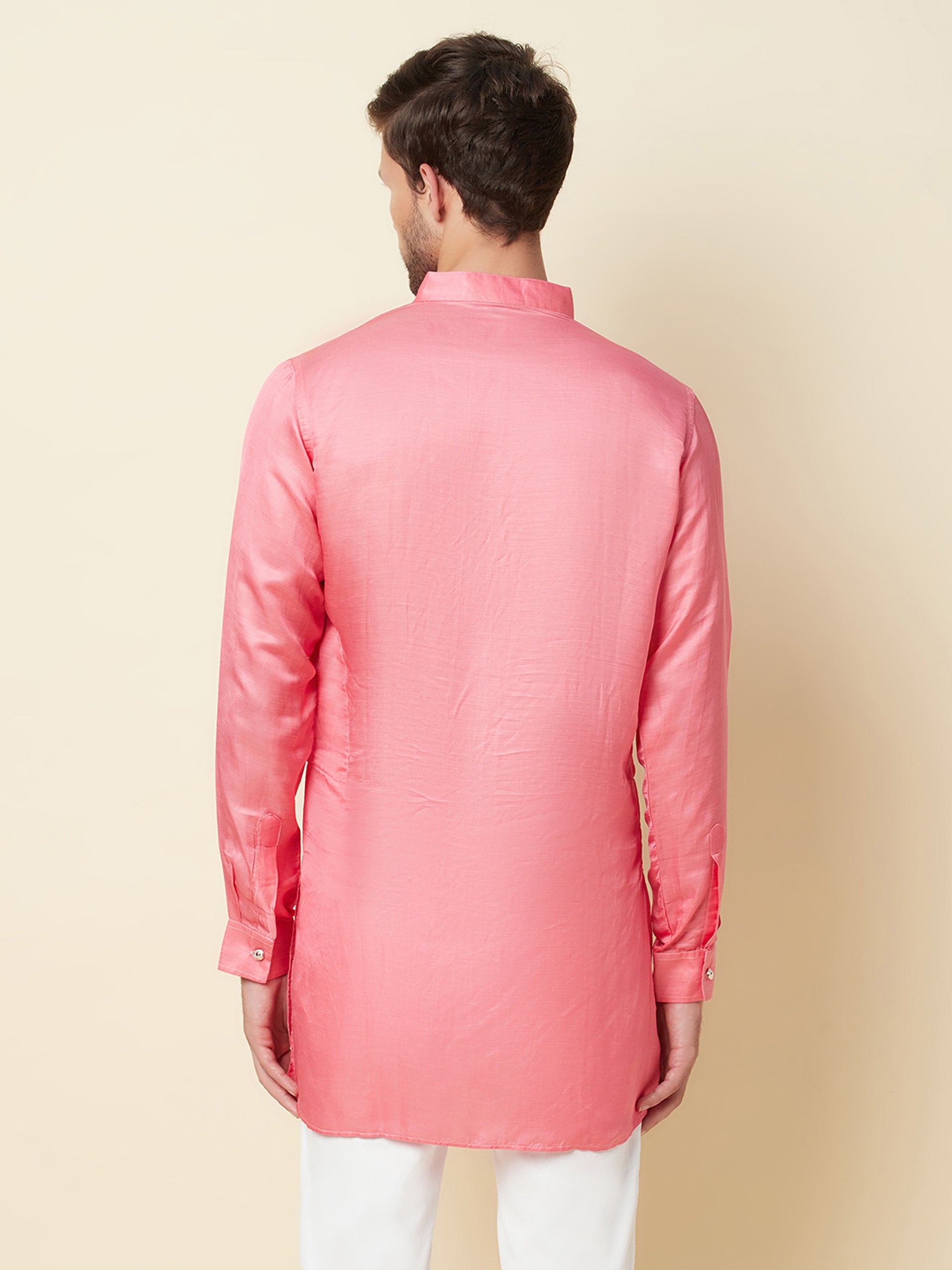 Pink Linen Kurta image 3