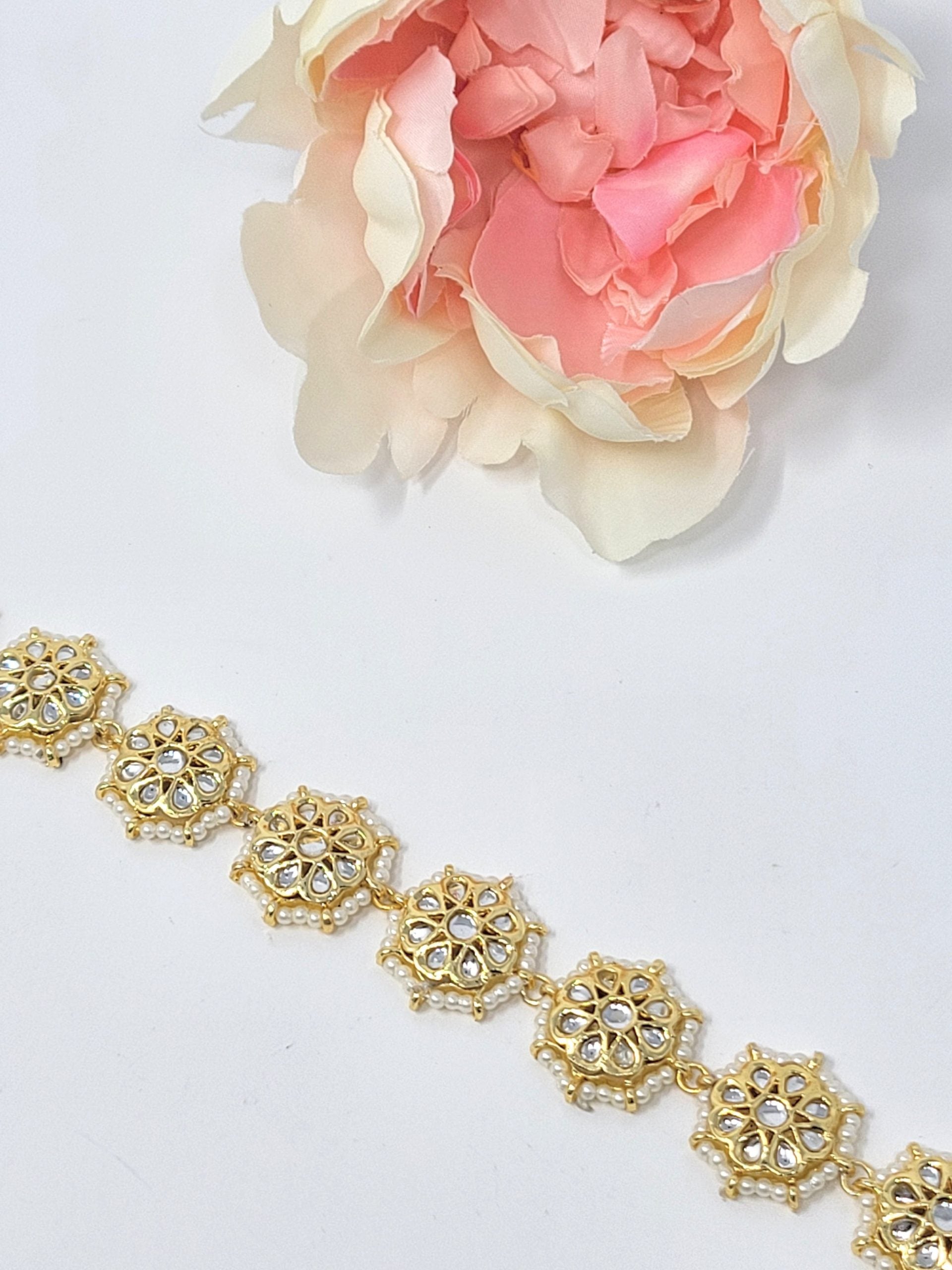 Floral Kundan Matha Patti image 2