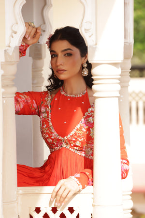 Georgette Crepe Double Neck Anarkali image 17
