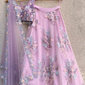 Lilac Lehenga Set with Hand Embroidered Blouse image 0