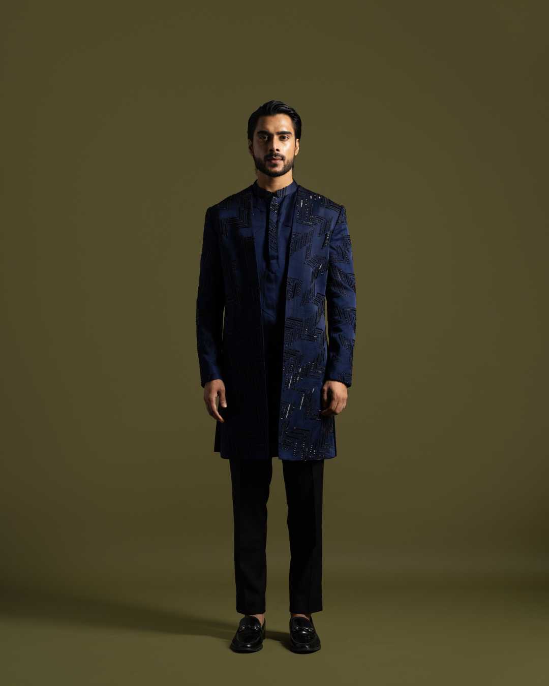 Navy Achkan Set image 0