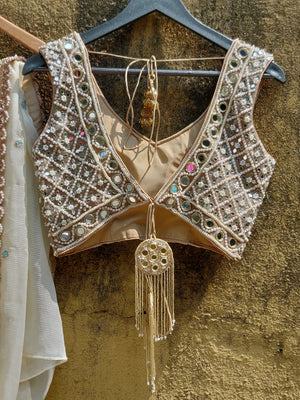 Ivory Mirror Saree image 2