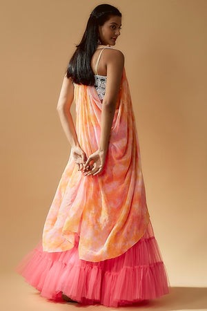 Multi Colored Net Gharara Set image 2