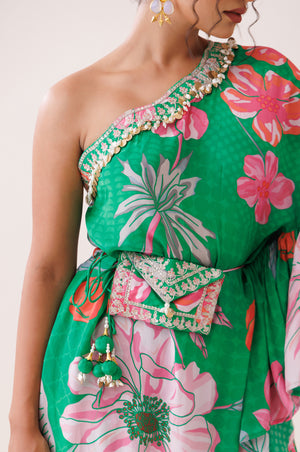 Green One-Shoulder Co-ord Set image 4