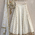 White Multi Kali Lehenga image 0