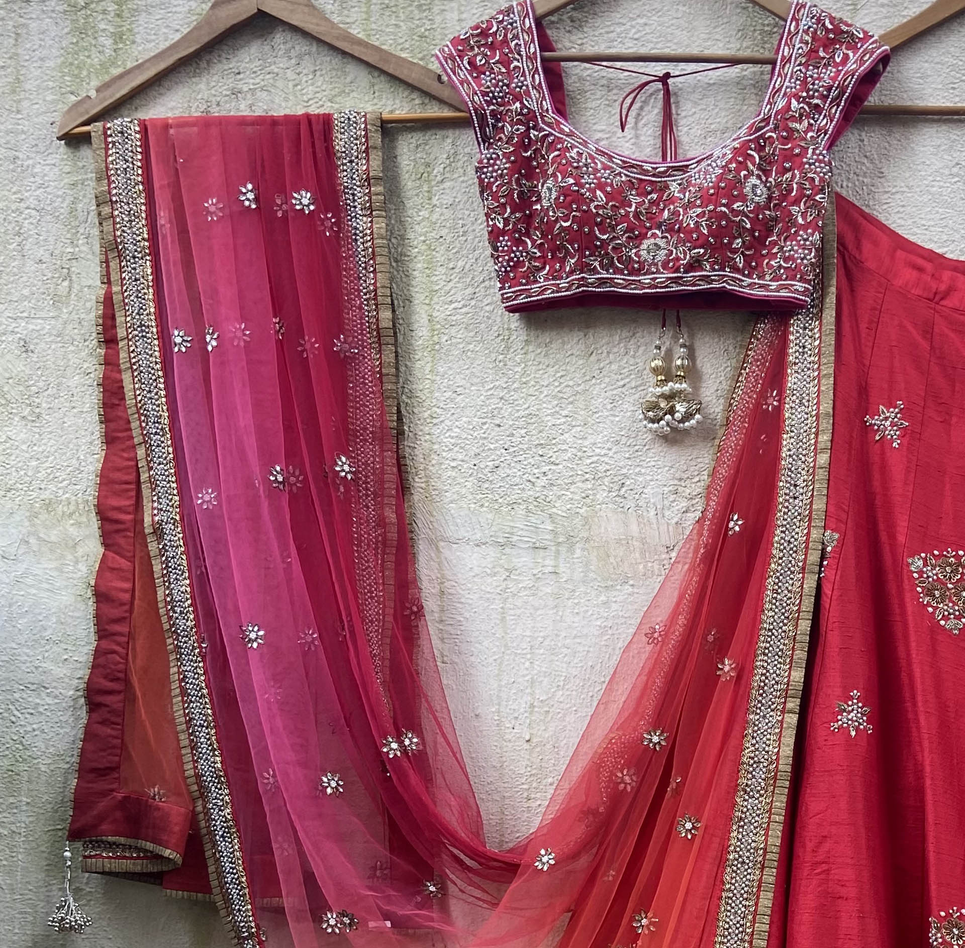 Bridal Lehenga Set With Ombre Dupatta image 3