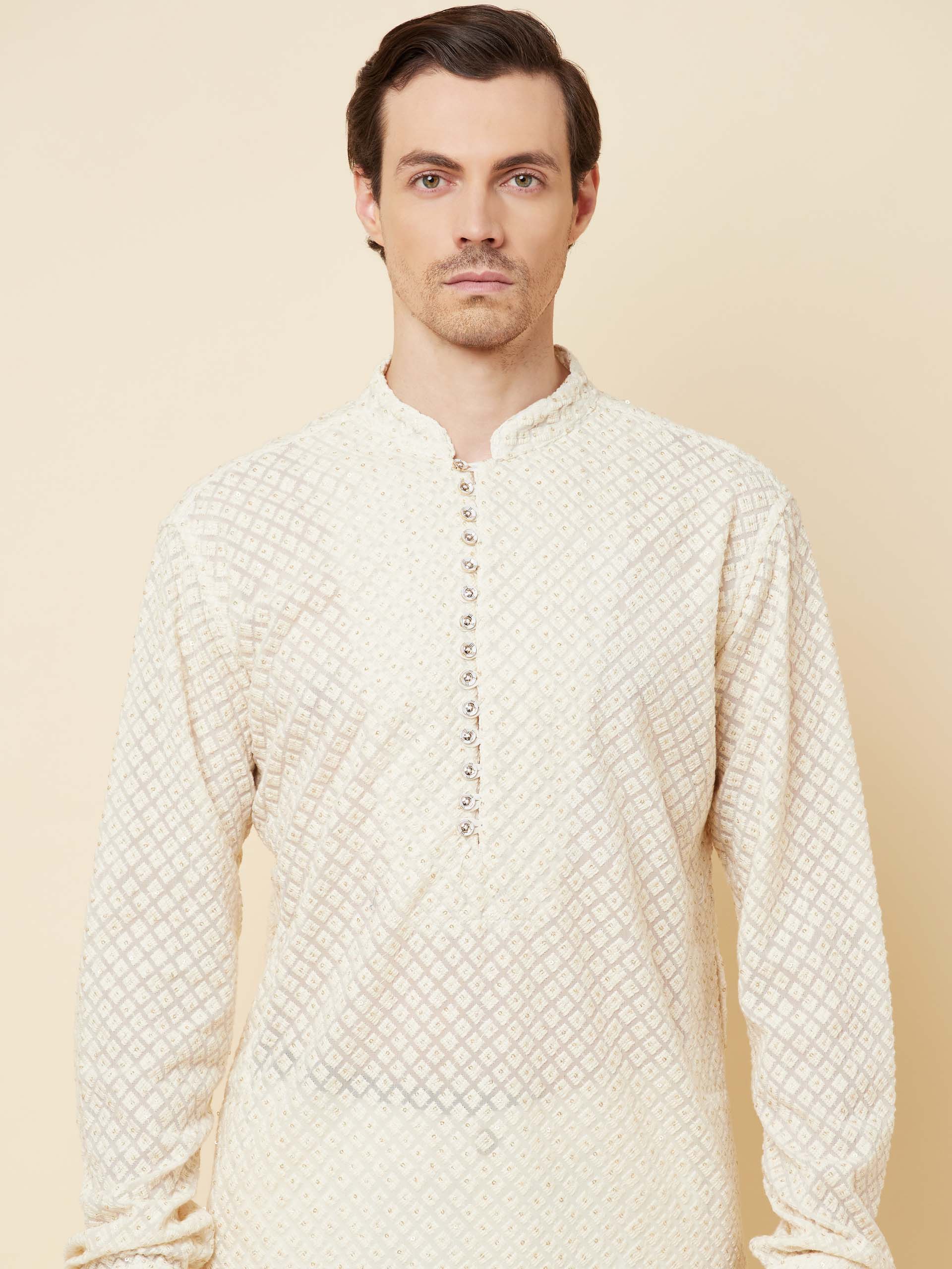 Lucknowi Embroidered Kurta Set image 1