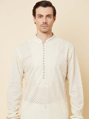 Lucknowi Embroidered Kurta Set image 1