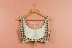 Floral Fiesta Sharara With Kalidescope Mirrorwork Blouse Set image 3