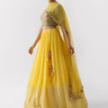 Sunflower Lehenga with Green Floral Blouse image 0