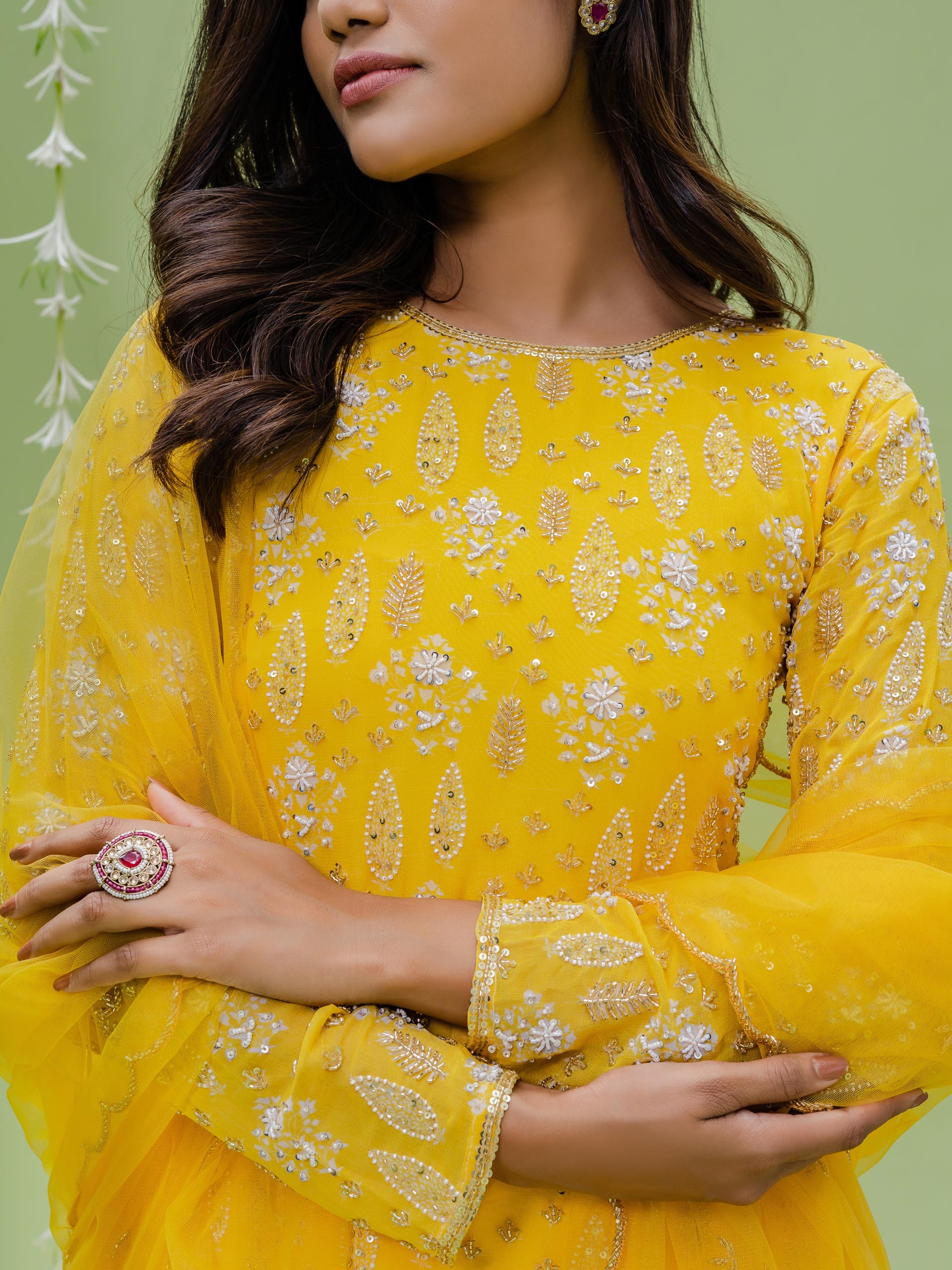 Sunshine Embroidered Sharara Set image 1