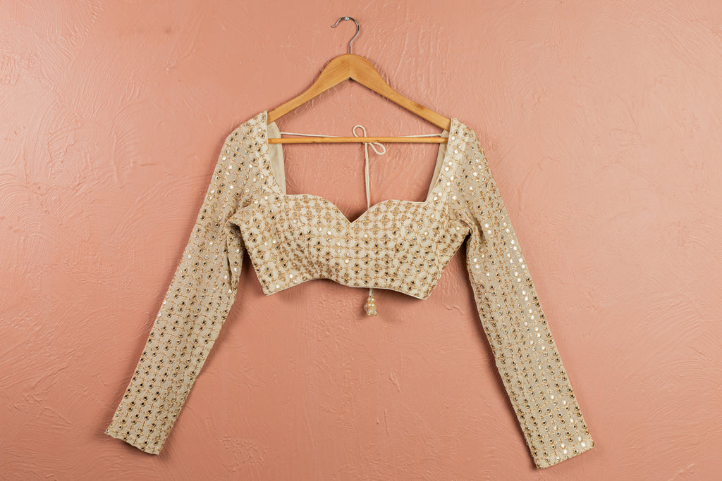 Ivory Sequin Starlight Lehenga Set image 2