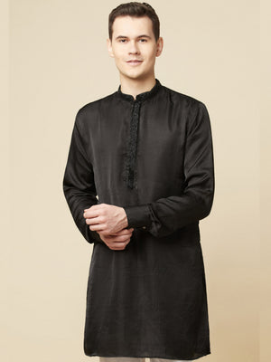 Black Art Silk Kurta - Custom image