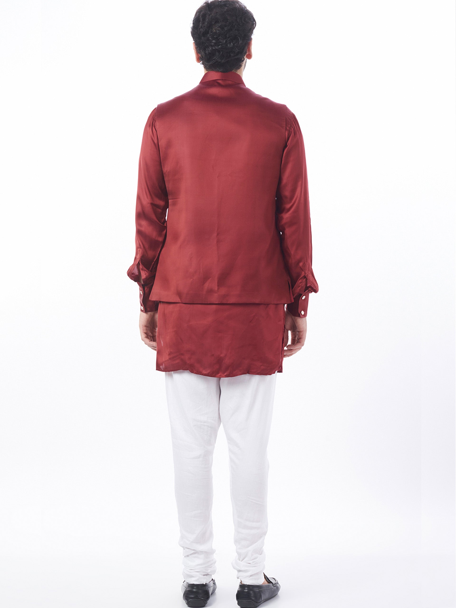 Maroon Bundi Jacket Set image 2