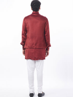 Maroon Bundi Jacket Set image 2
