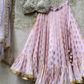 Powder Pink Butti Mirror Lehenga Set image 0