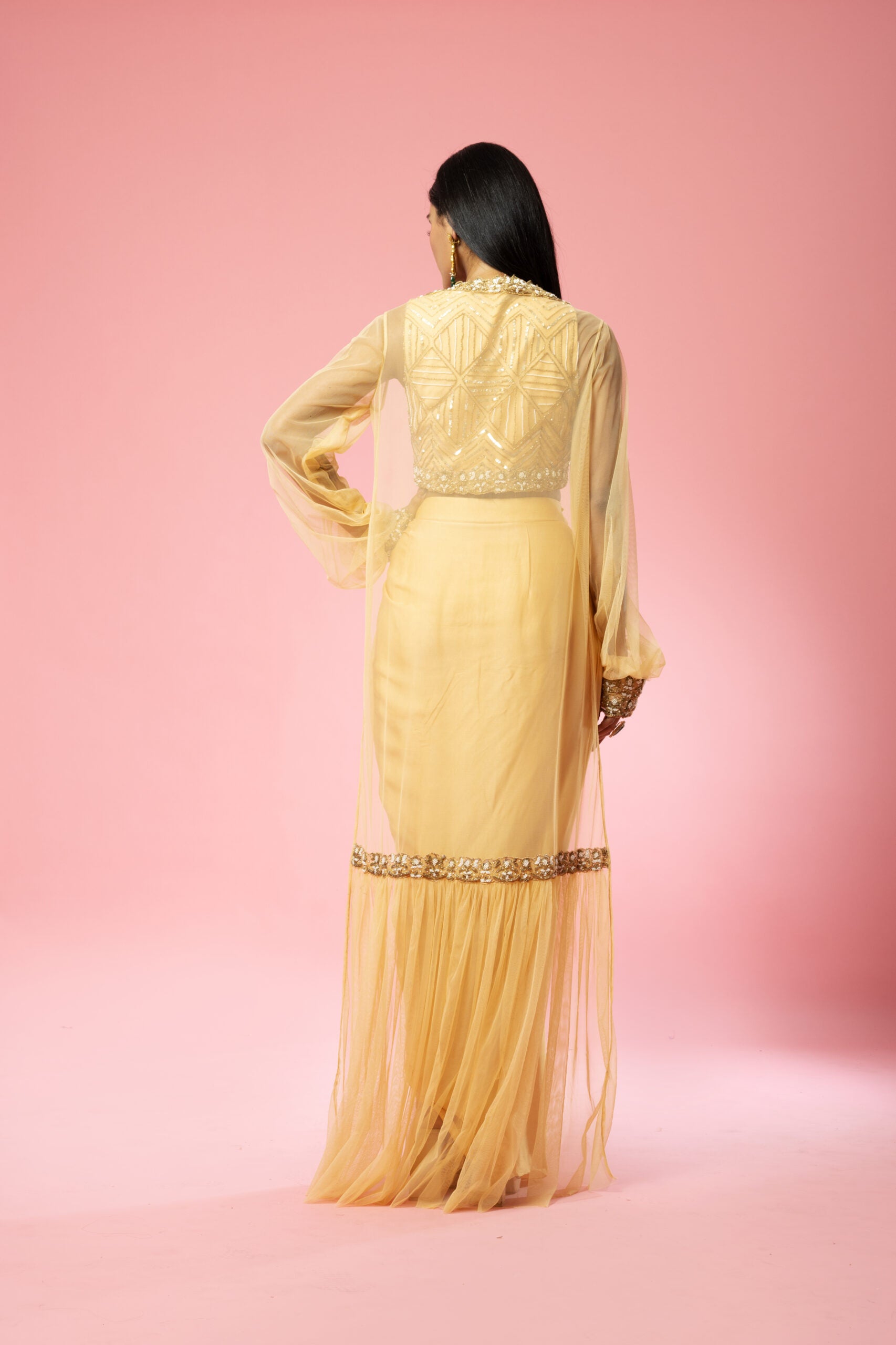 Golden Co-ord Dhoti Set image 2