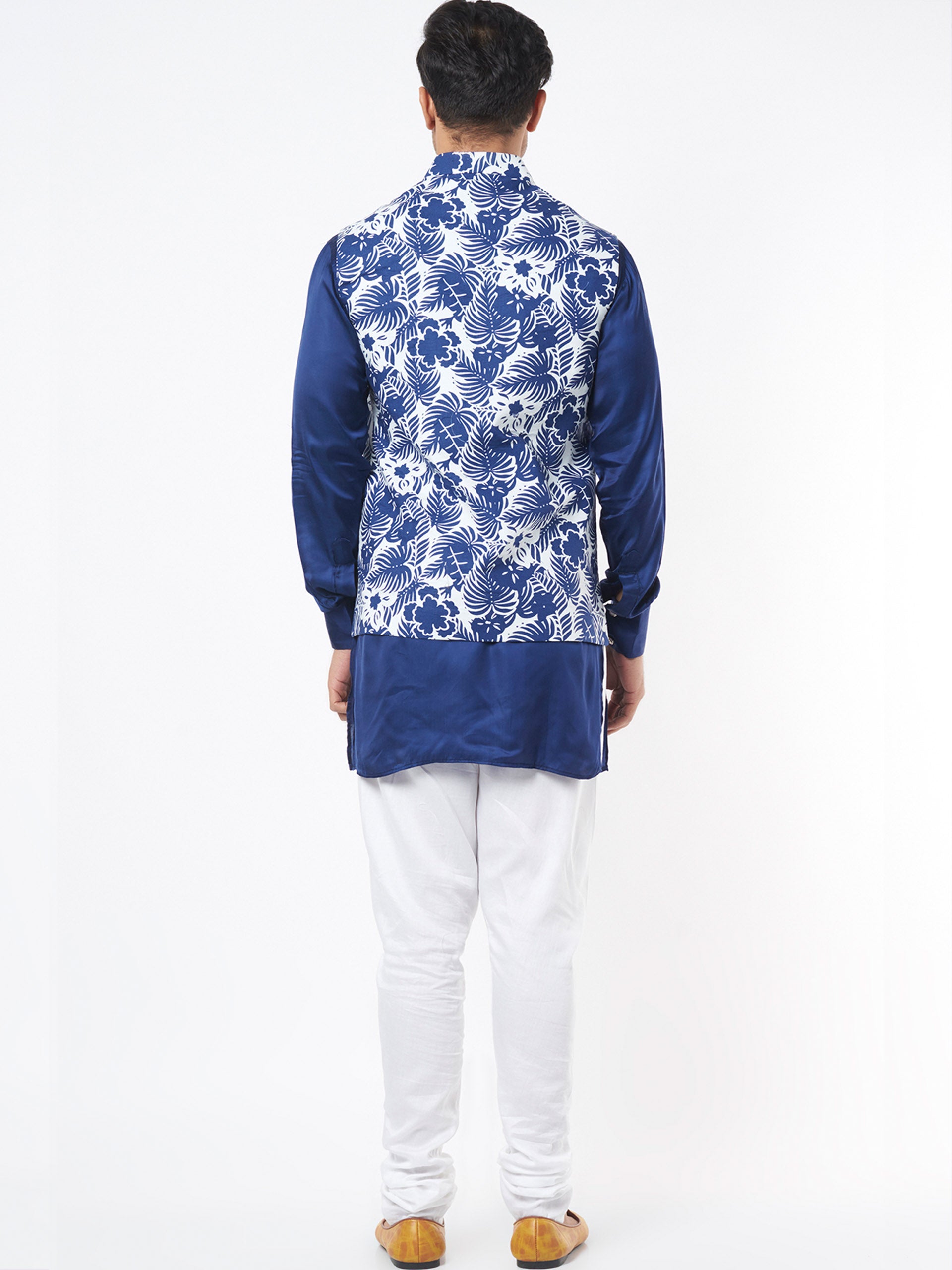 Blue Tropical Bundi Jacket Set image 2
