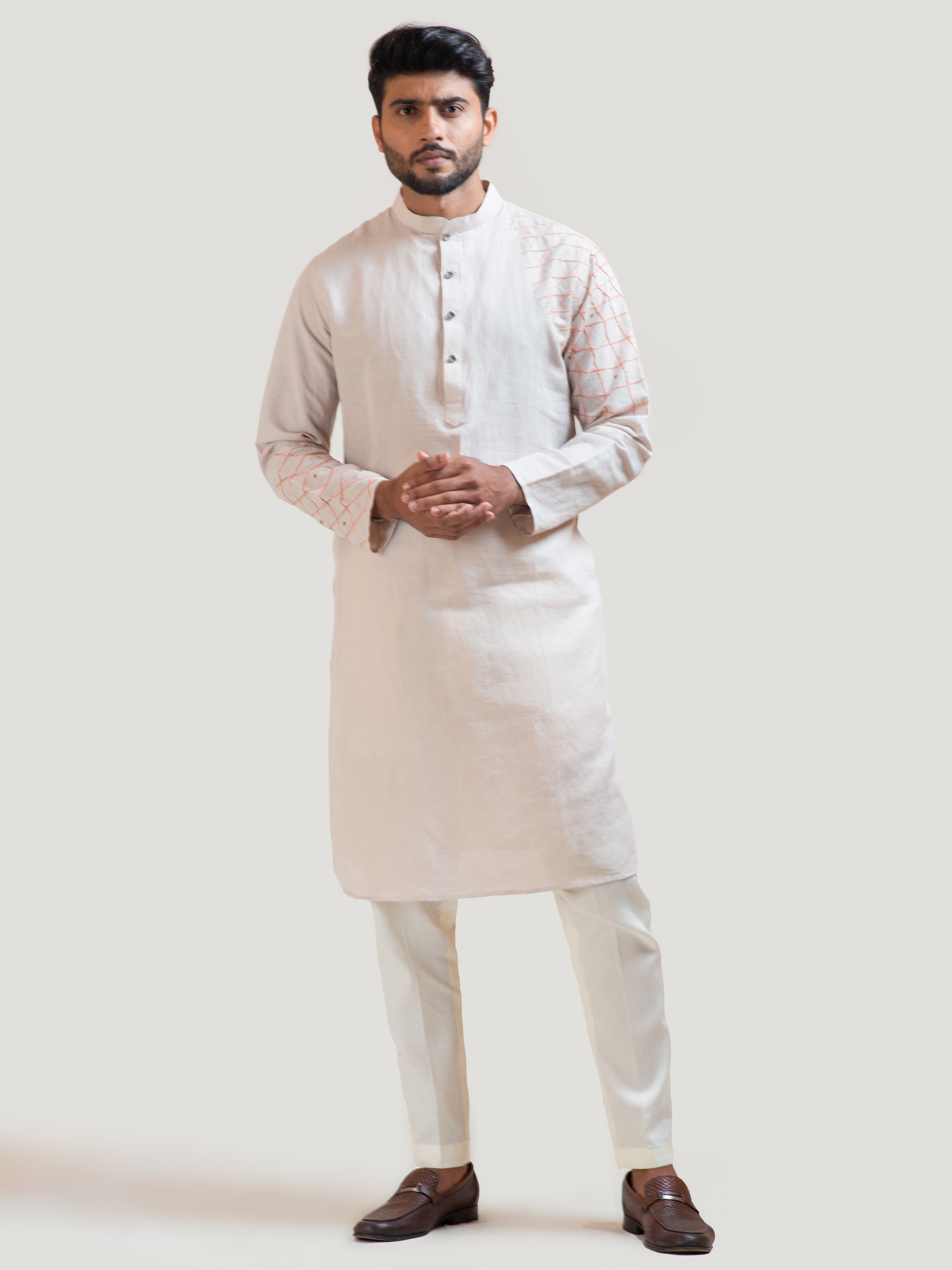 Geometric Thread Kurta Set - Custom image