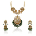 Sea Green With White Long Necklace Set image 0