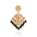 Gold Plated Green Emerald Brooch image 0