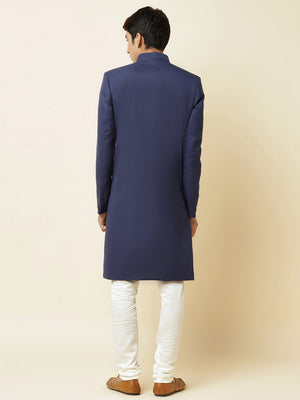 Navy Blue Sherwani Set image 2