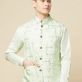 Mint Green Kurta Bundi Jacket Set image 0