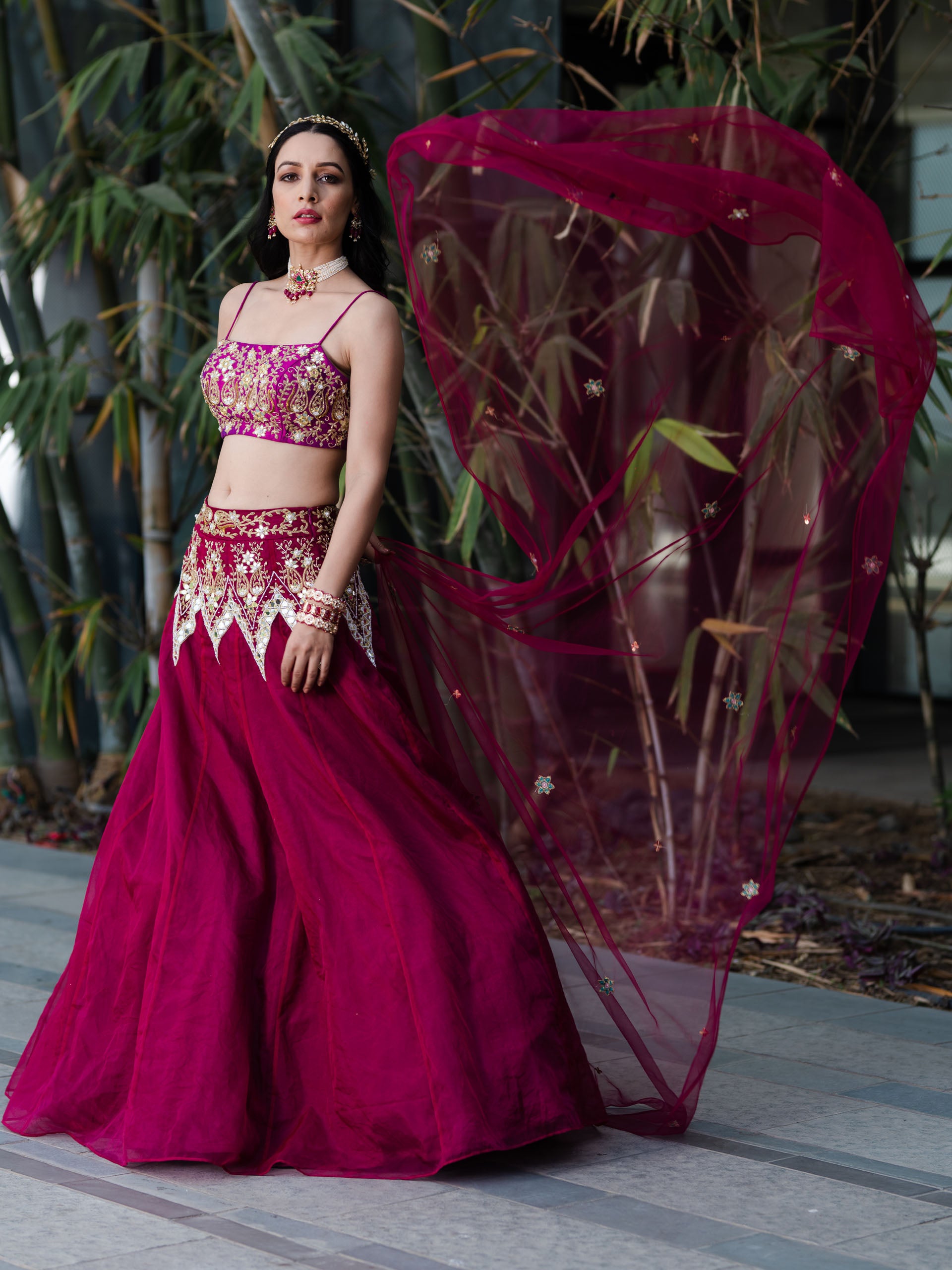 Magenta Jamina Lehenga Set image 2