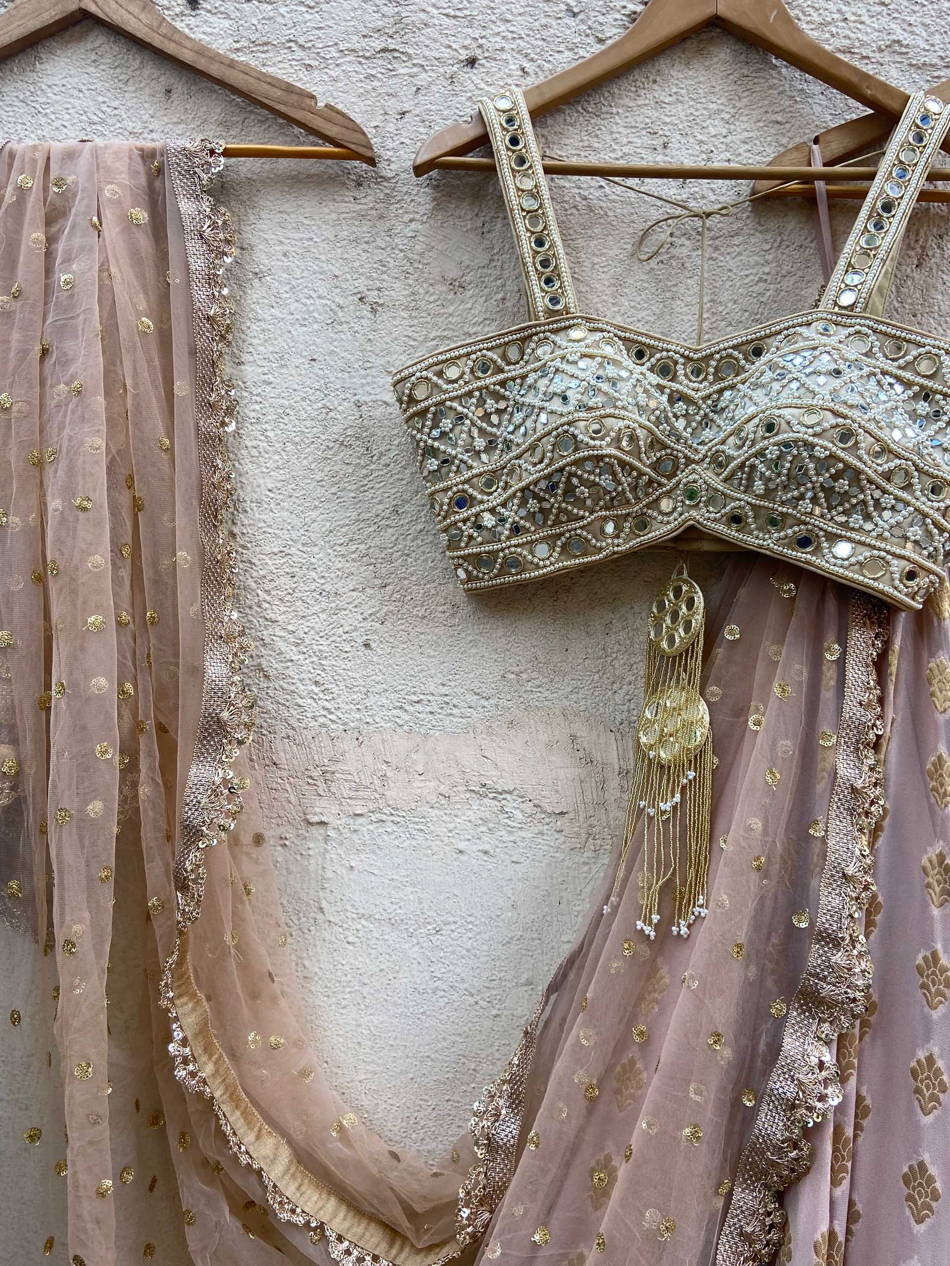 Nude Butti Mirror Lehenga Set image 1