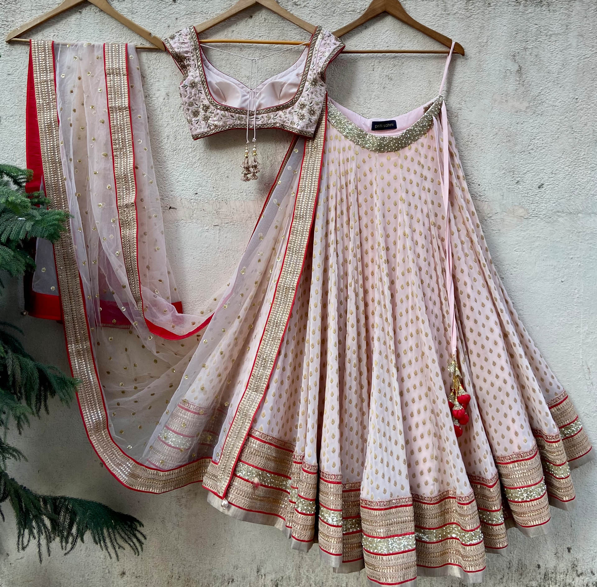 Powder Pink Sharmily Lehenga Set image 4