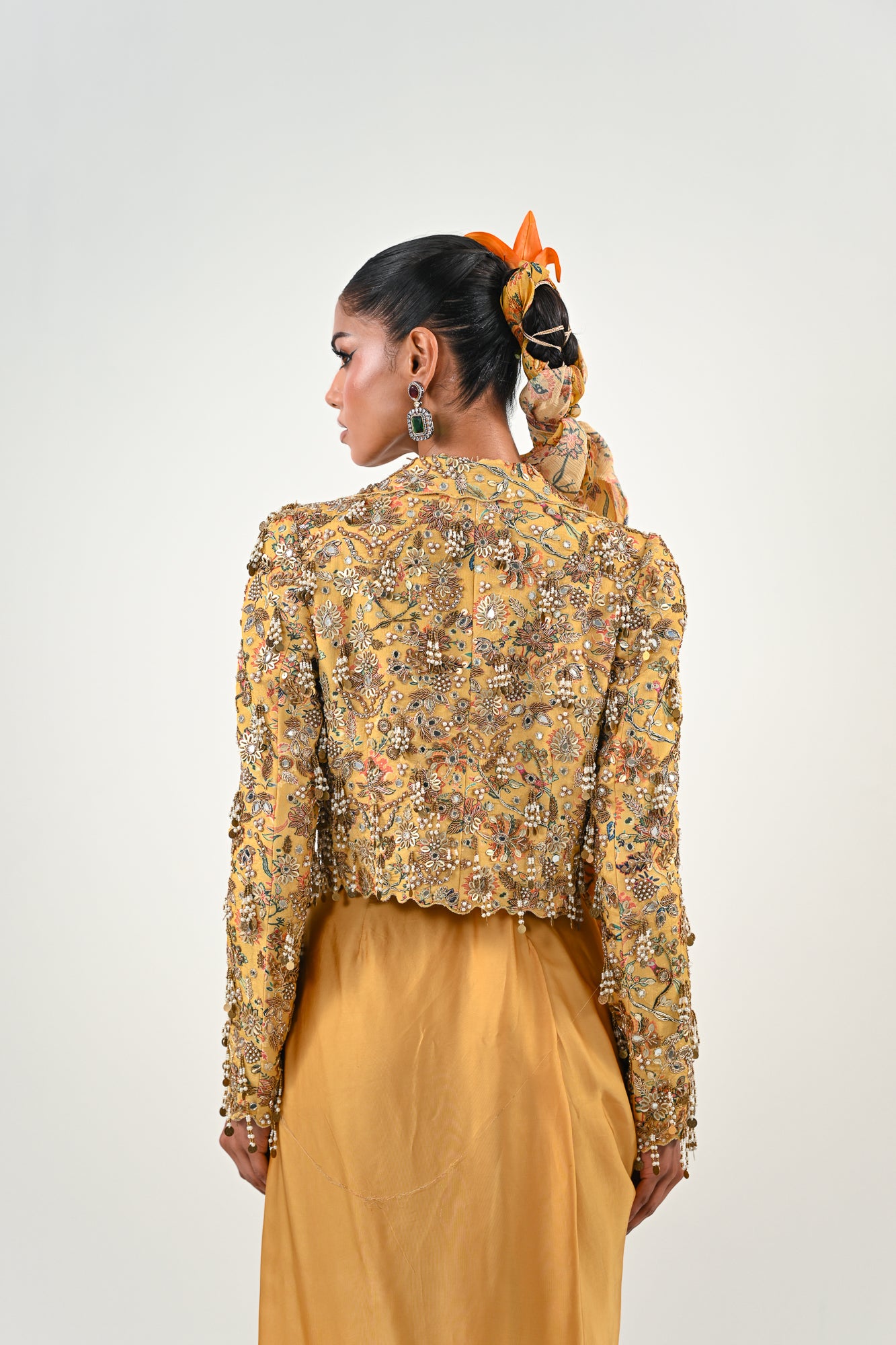 M EMBROIDERED JACKET DHOTI SET image 1