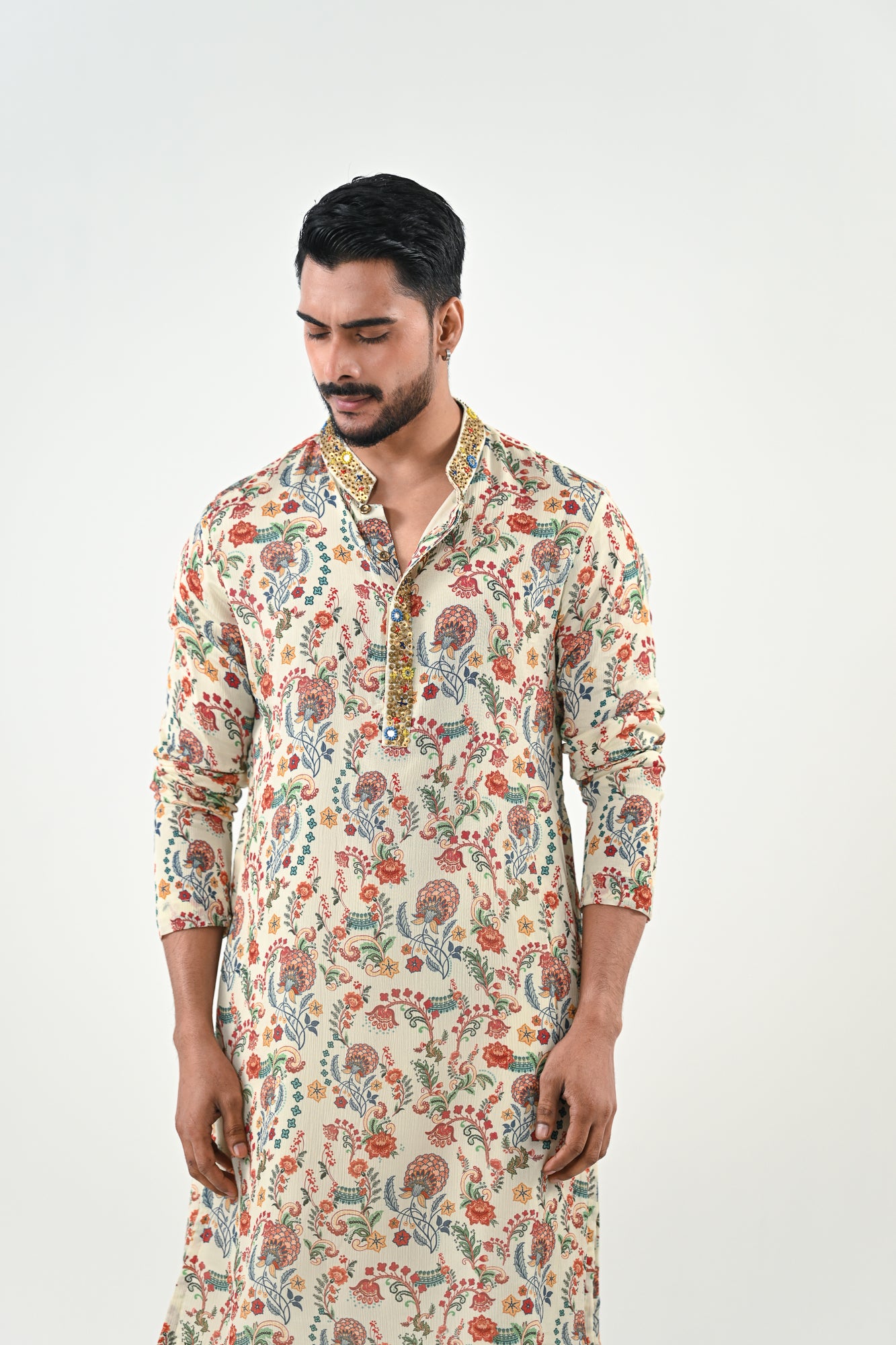 IB HIGHLIGHTED KURTA WITH COWL PANTS image 5
