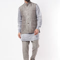 Grey Silk Bundi Jacket image 0