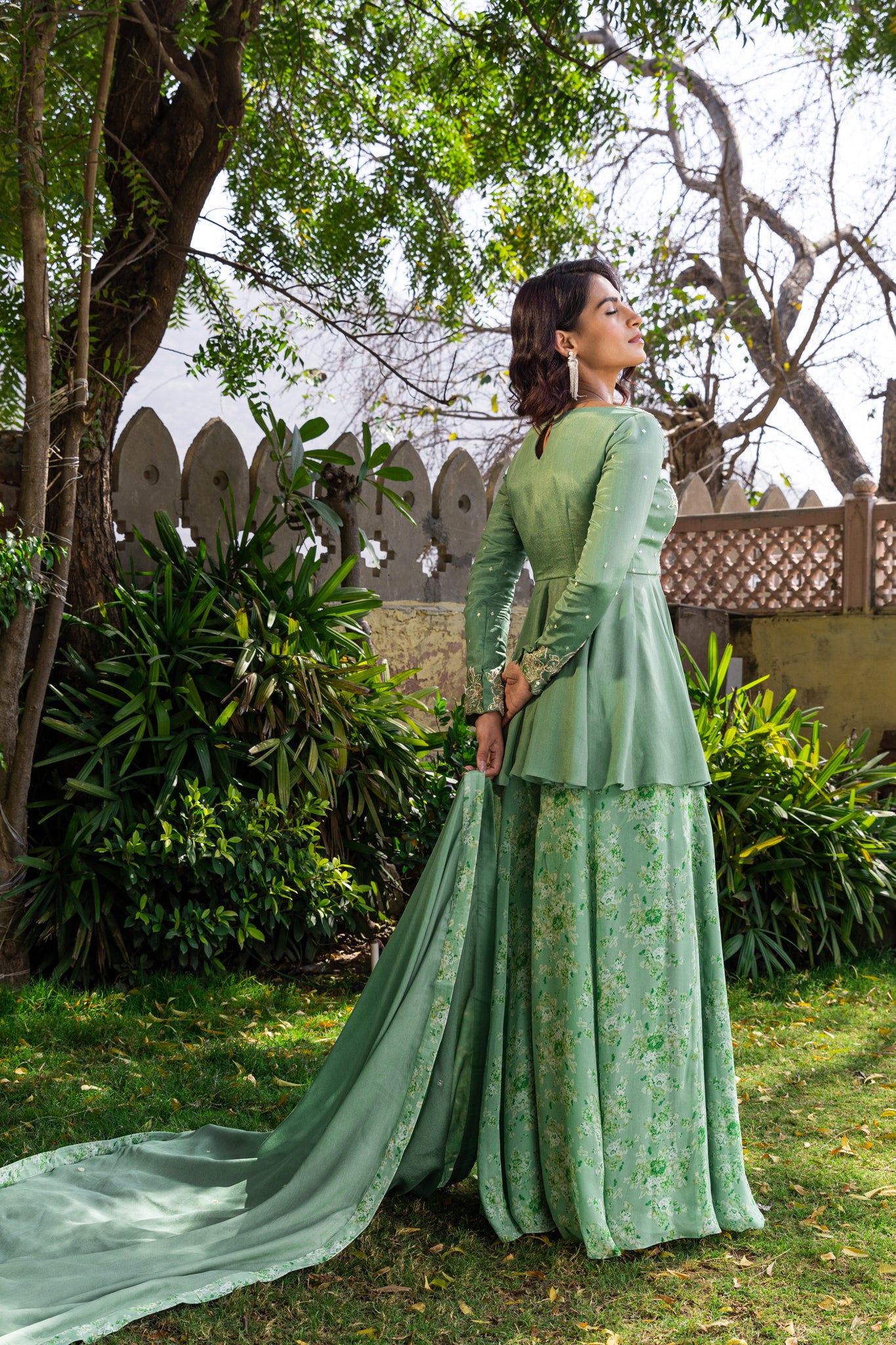 Forest Green Georgette Kurta Set image 1