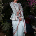 Sea Green Indo Western Saree Set image 0