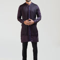 Purple Double Panel Kurta Set image 0