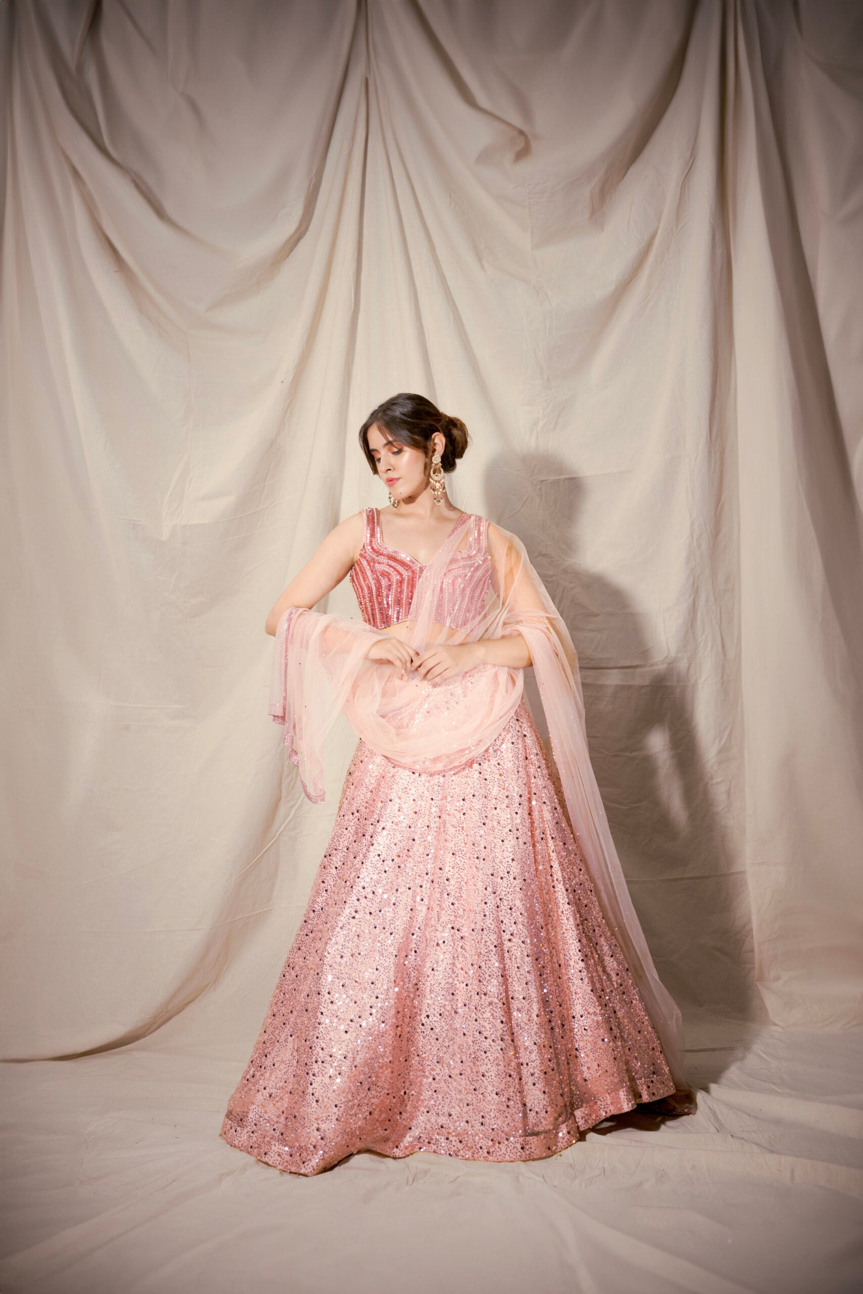Rose Gold Glam Lehenga Set - S image