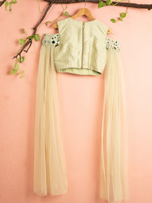 Sage Green Mirror Sharara Set image 2