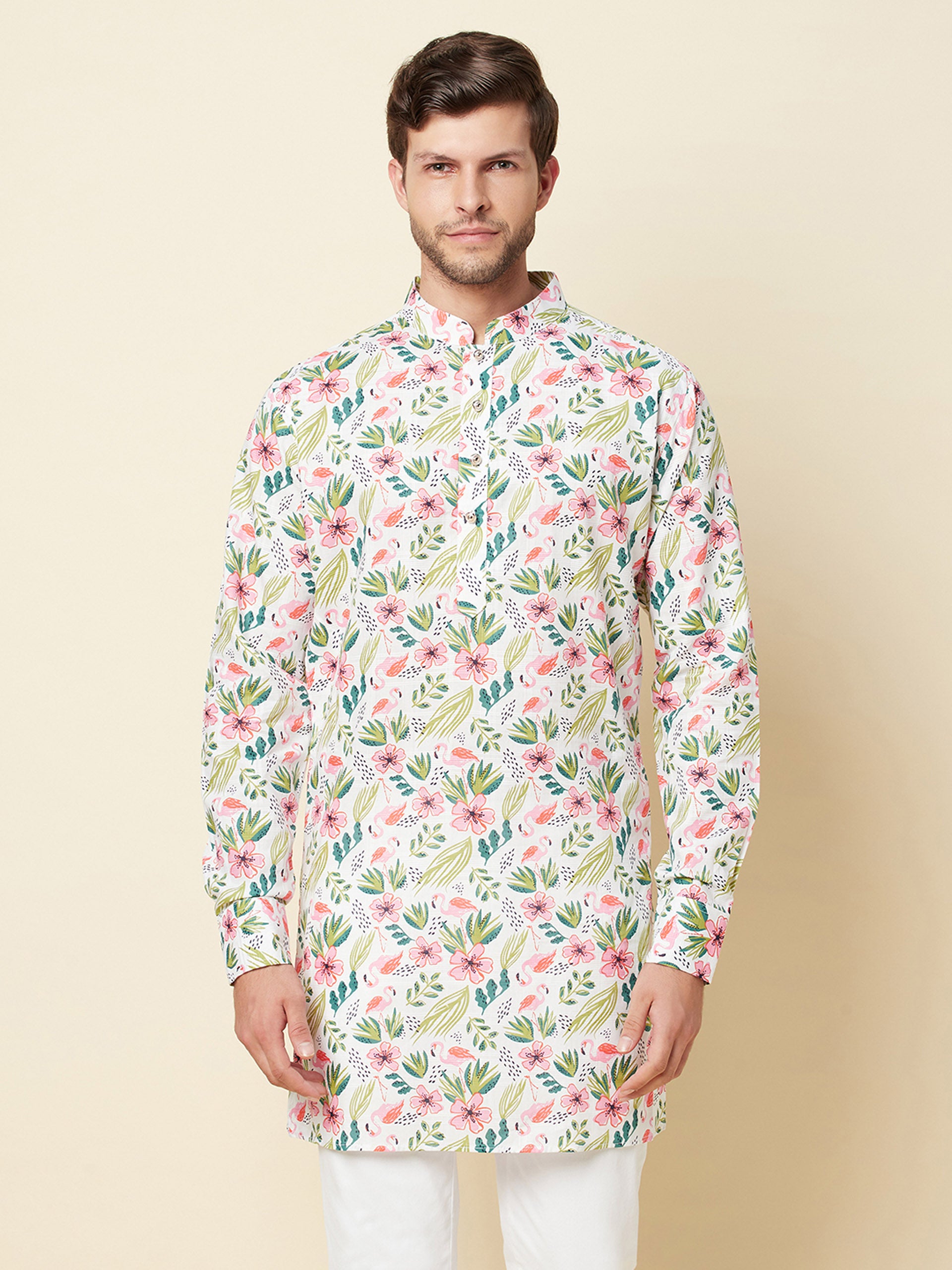White Print Kurta image 2