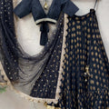 Black Ruffle Lehenga Set image 0
