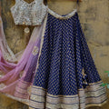 Blue and Mirror Lehenga image 0