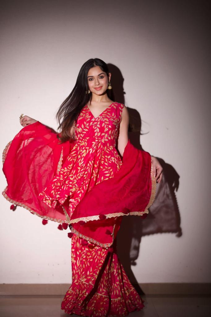 Rasberry Pink Petals Sharara Set image 0