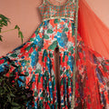 Floral Fiesta Sharara With Kalidescope Mirrorwork Blouse Set image 0
