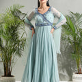Dusty Blue Anarkali Set image 0
