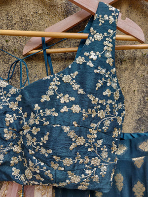 Deep Green Ruffle Lehenga Set image 2