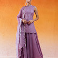 Lavender Embroidered Sharara Set image 0