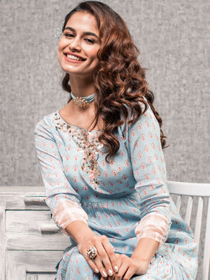 Sky Blue Sharara Set image 2
