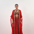 S DHOTI SET WITH EMBROIDERED BLOUSE AND ORGANZA JACKET image 0