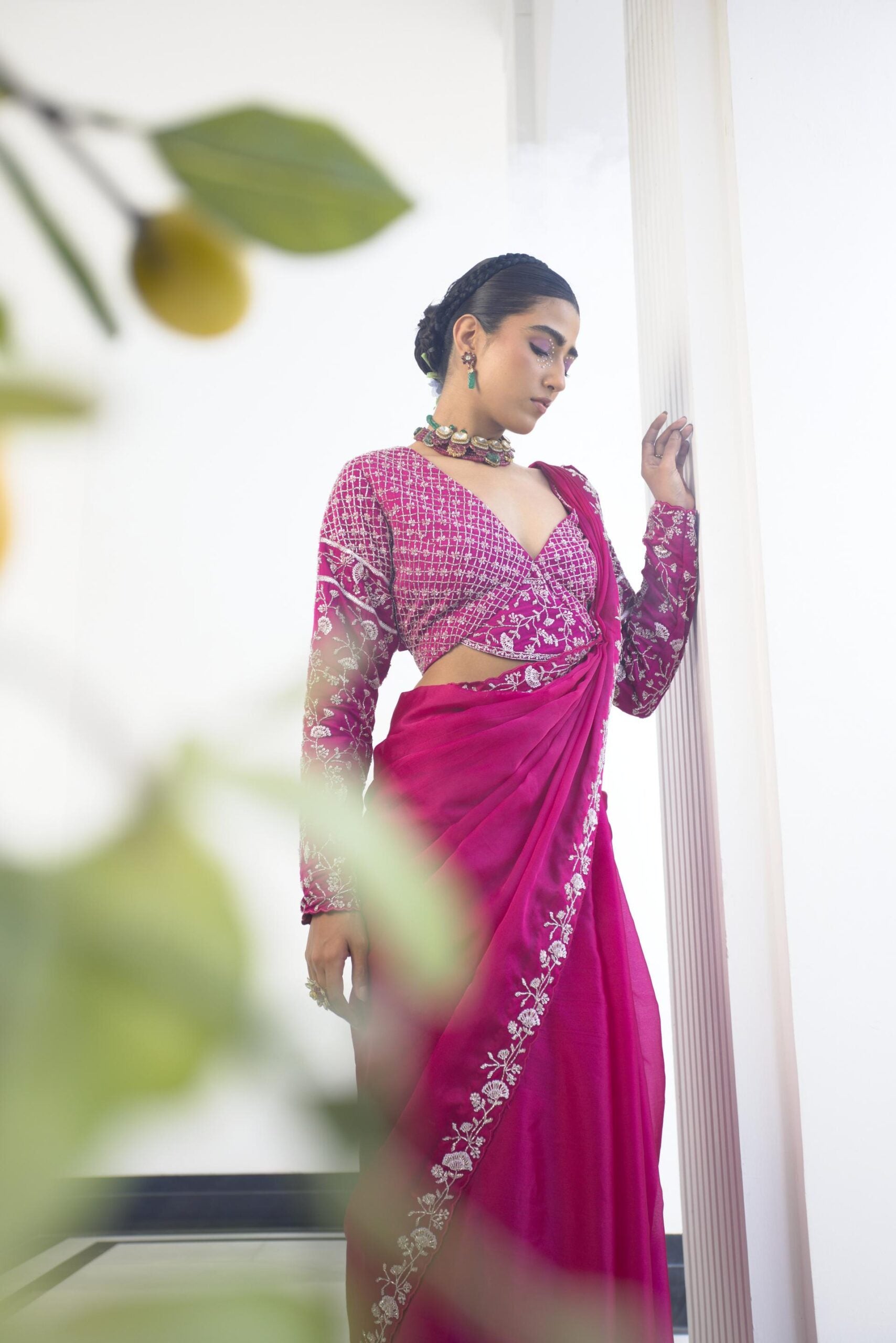 Magenta Katdana Saree image 1